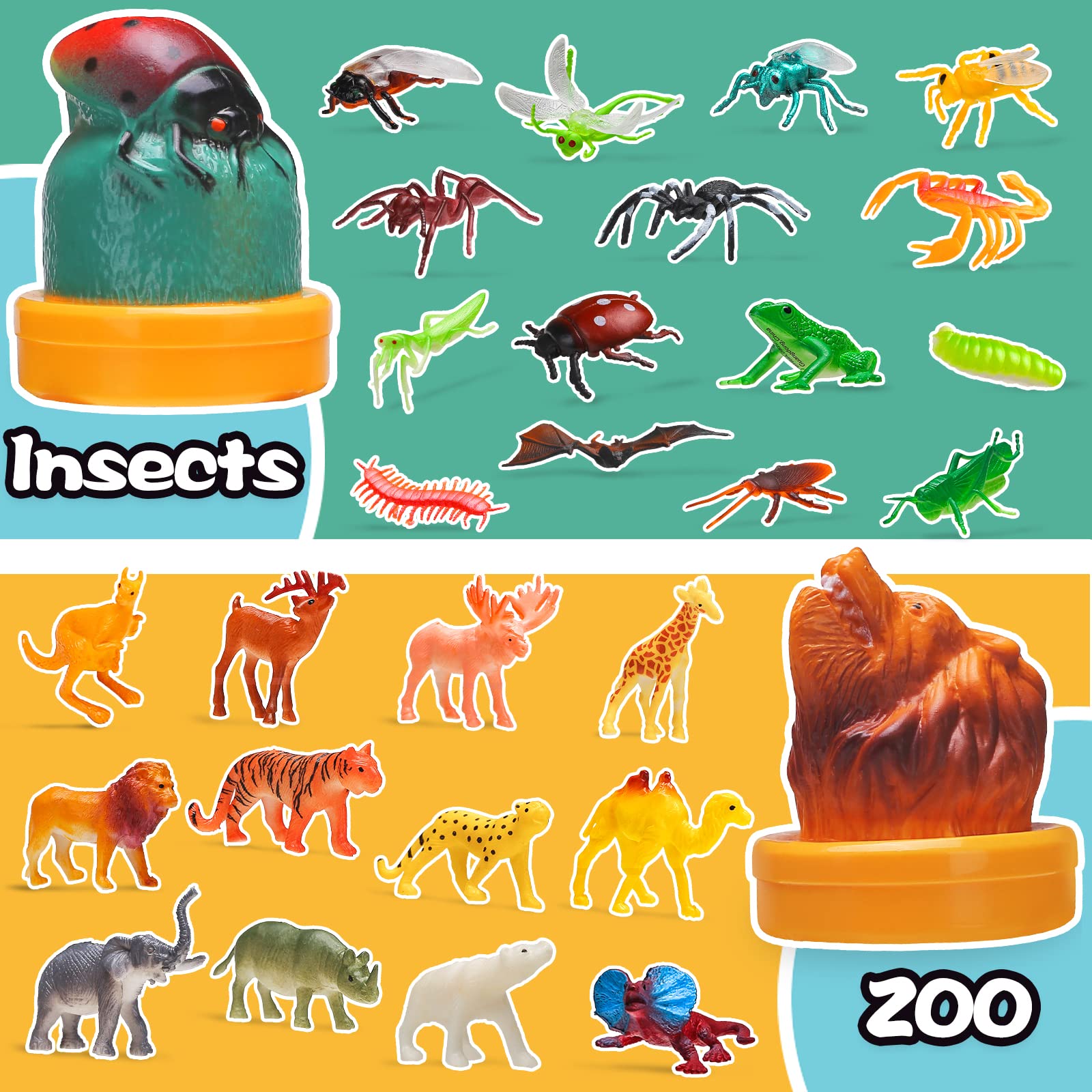 KarberDark zoo animals bucket encourages naming practice through pretend play.