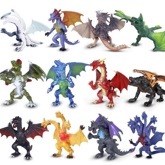 KarberDark 4-inch dragon figures with detailed textures for imaginative play
