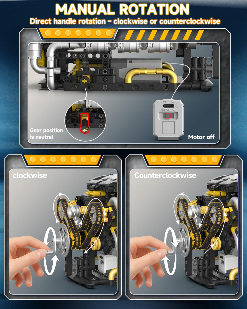 Karei V8 engine model kit manual crank mode