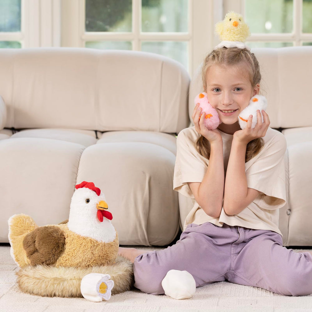 Karister 7Pcs chicken stuffed animals baby chick plush 2 for imaginative farming