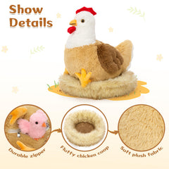Karister 7Pcs chicken stuffed animals bright felt eggs 2 for nesting ideas