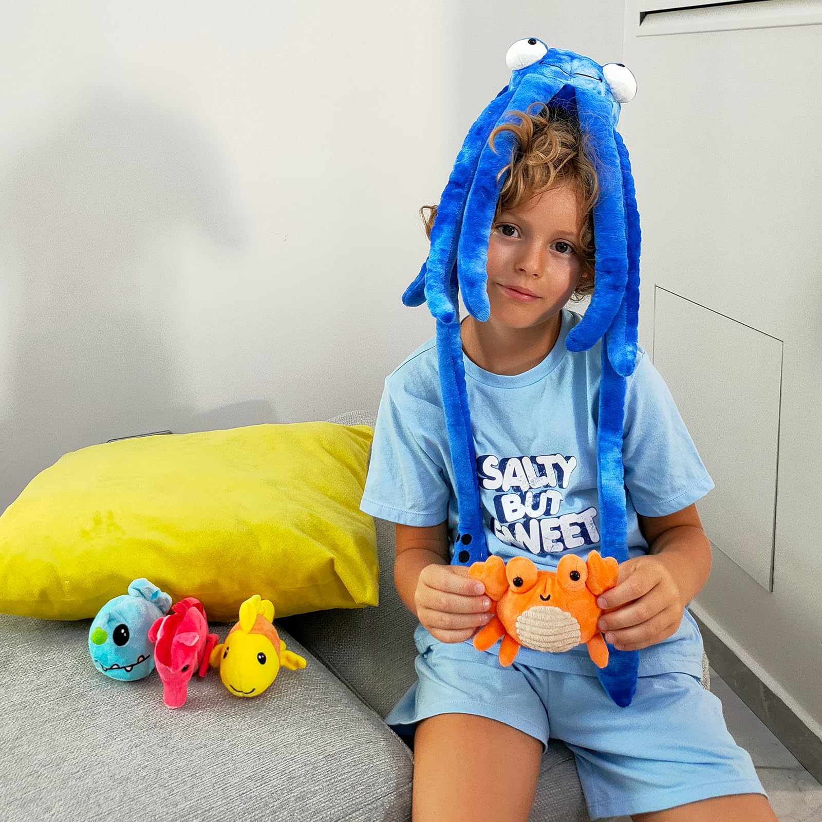 Karister angler fish baby plush, unique sea creature for exploration.