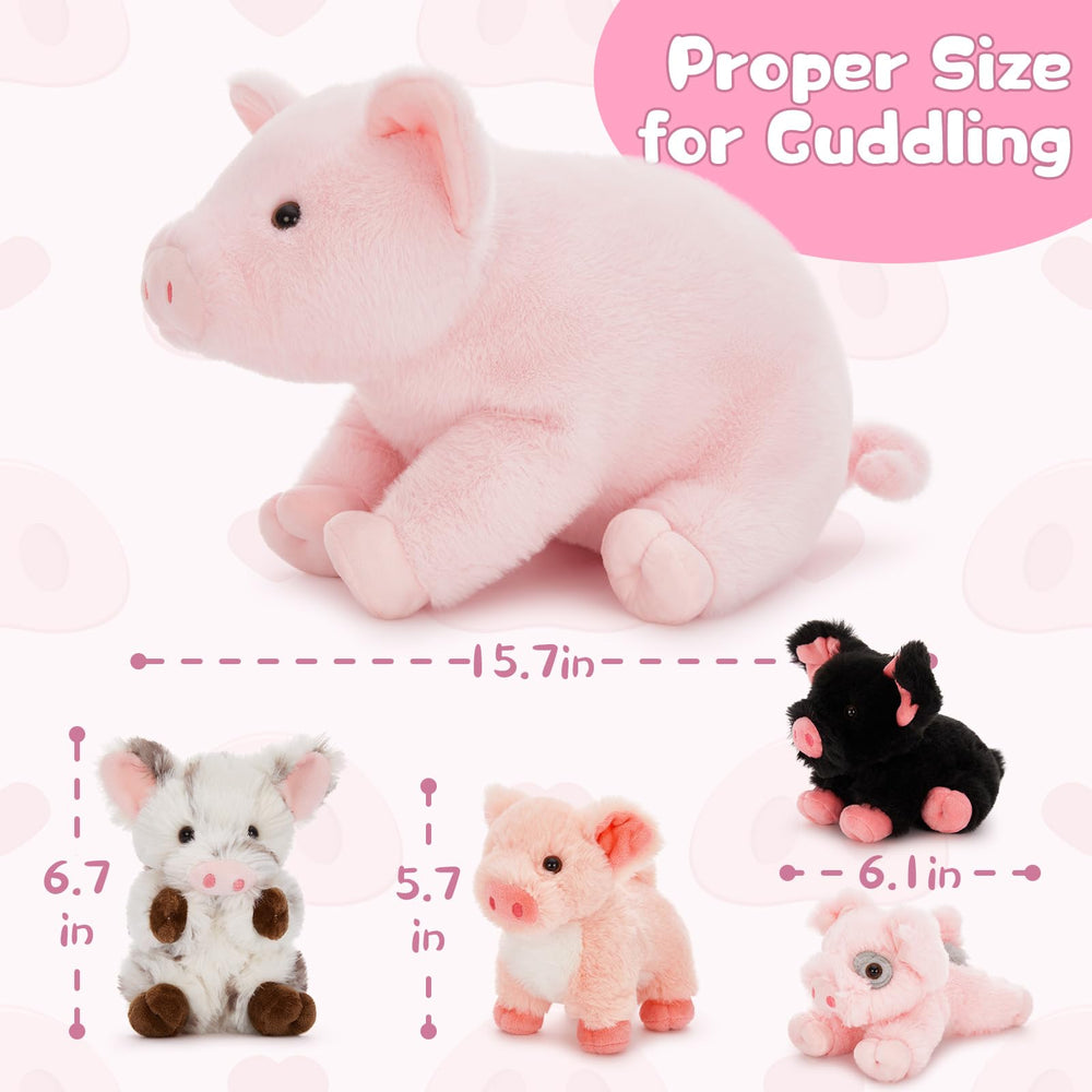 Karister four baby pig plushies ready for playtime