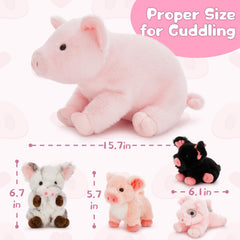 Karister four baby pig plushies ready for playtime