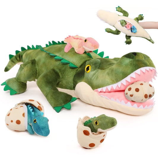 Karister giant crocodile plush mother ready for cuddles and comforting companionship.