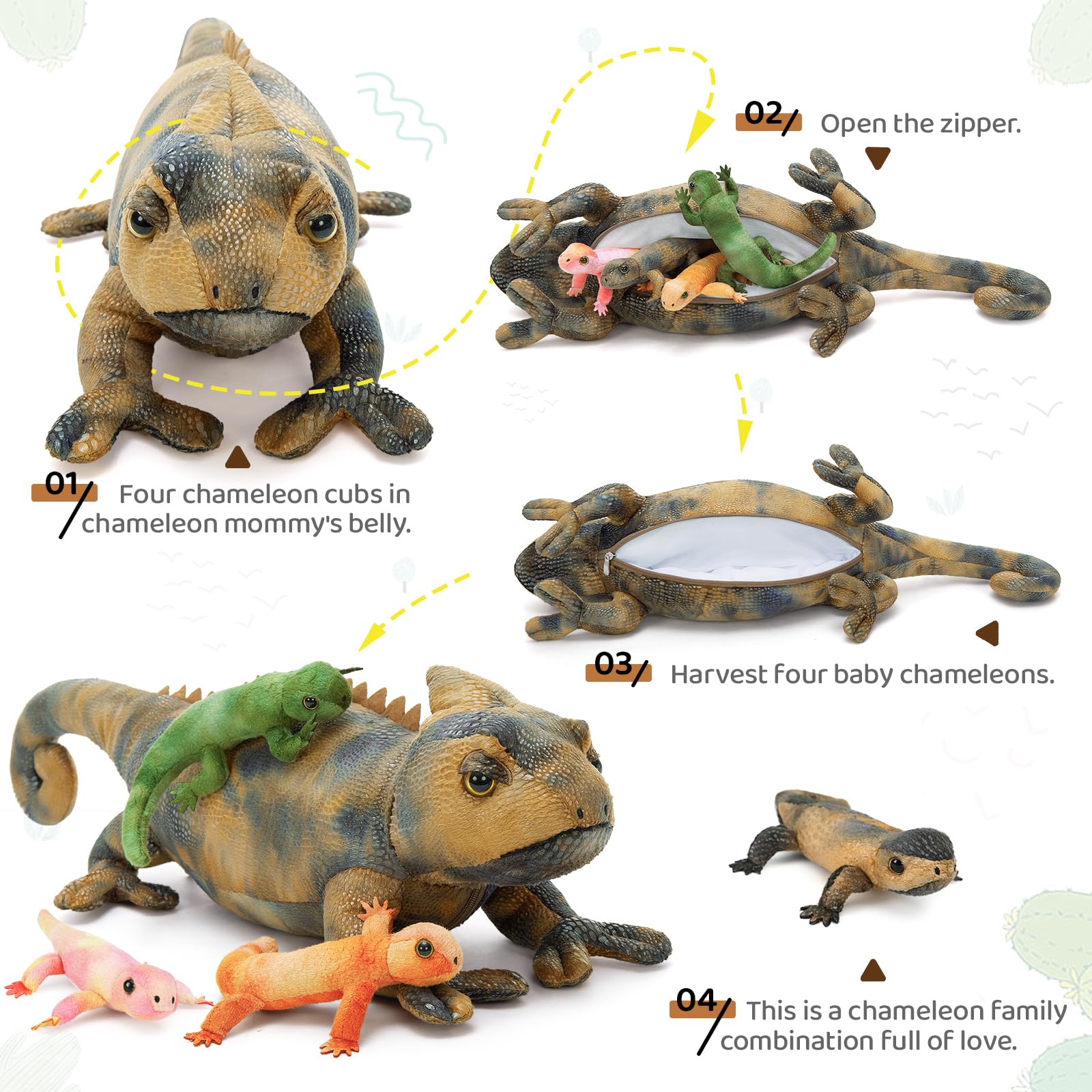 Karister giant lizard plush baby lizards 1 for imaginative play and family moments.