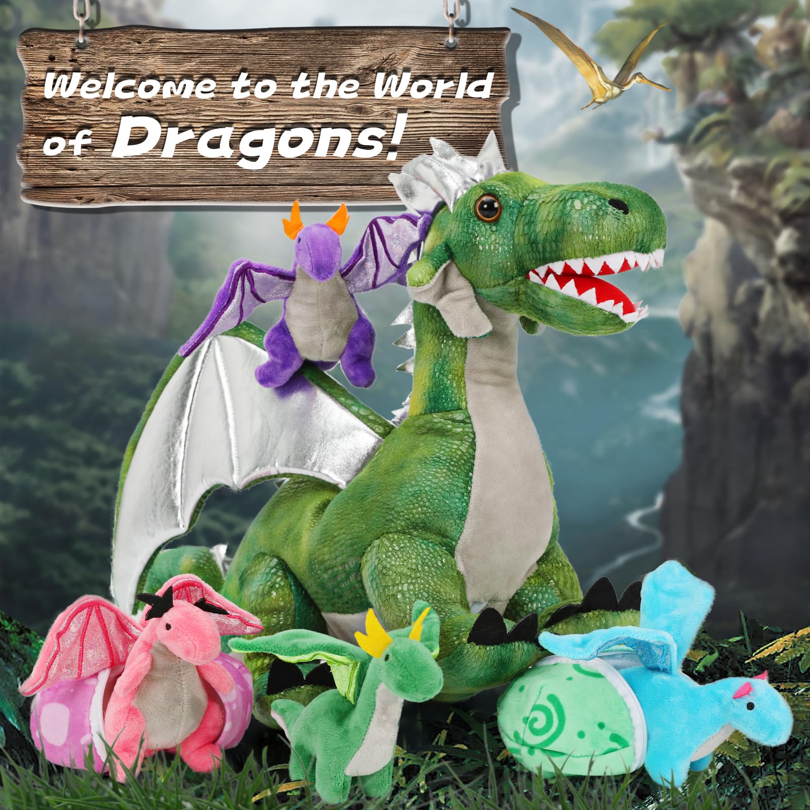 Karister kid-friendly dragon family, encourages interactive storytelling.