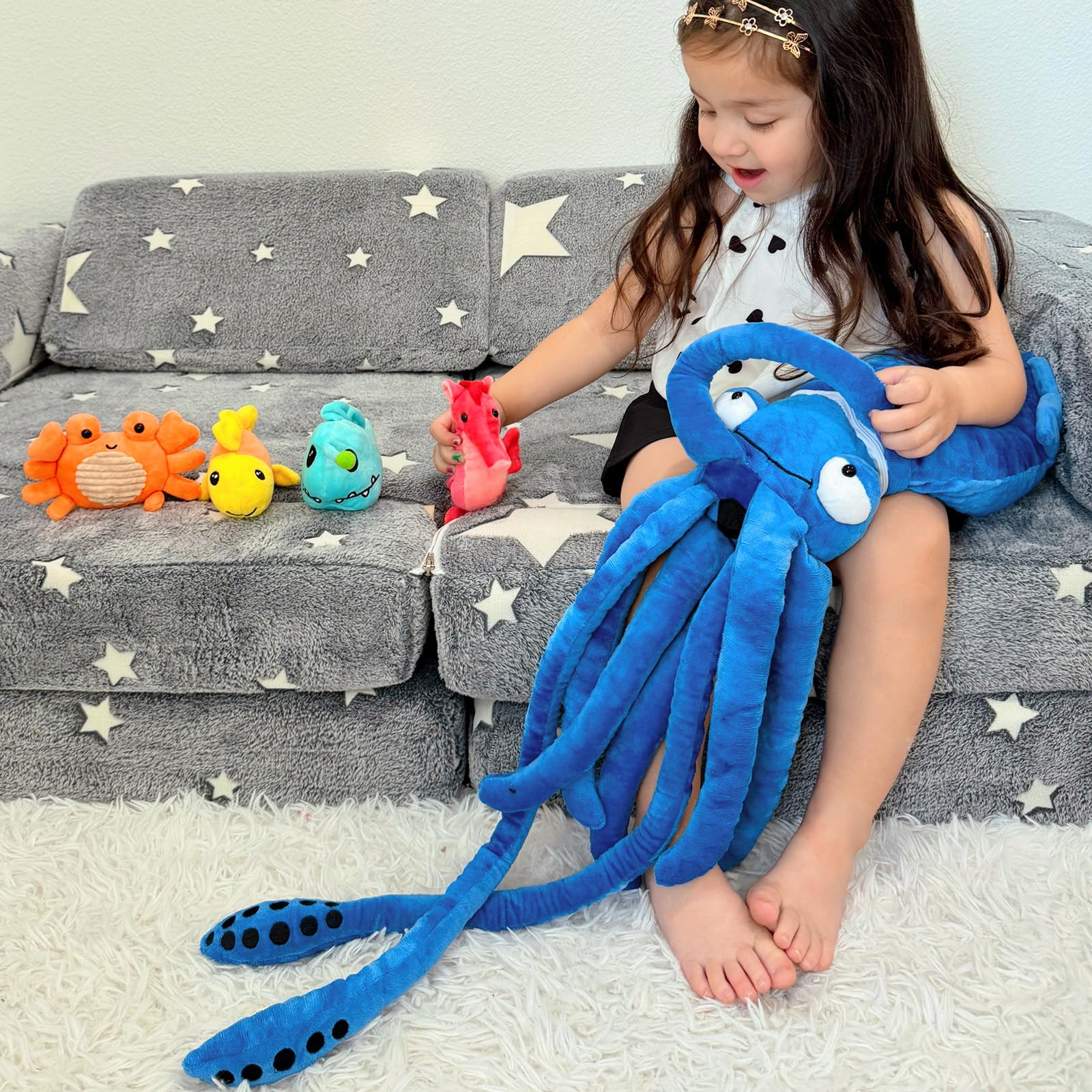 Karister ocean decor plush for kids' rooms and shelves.