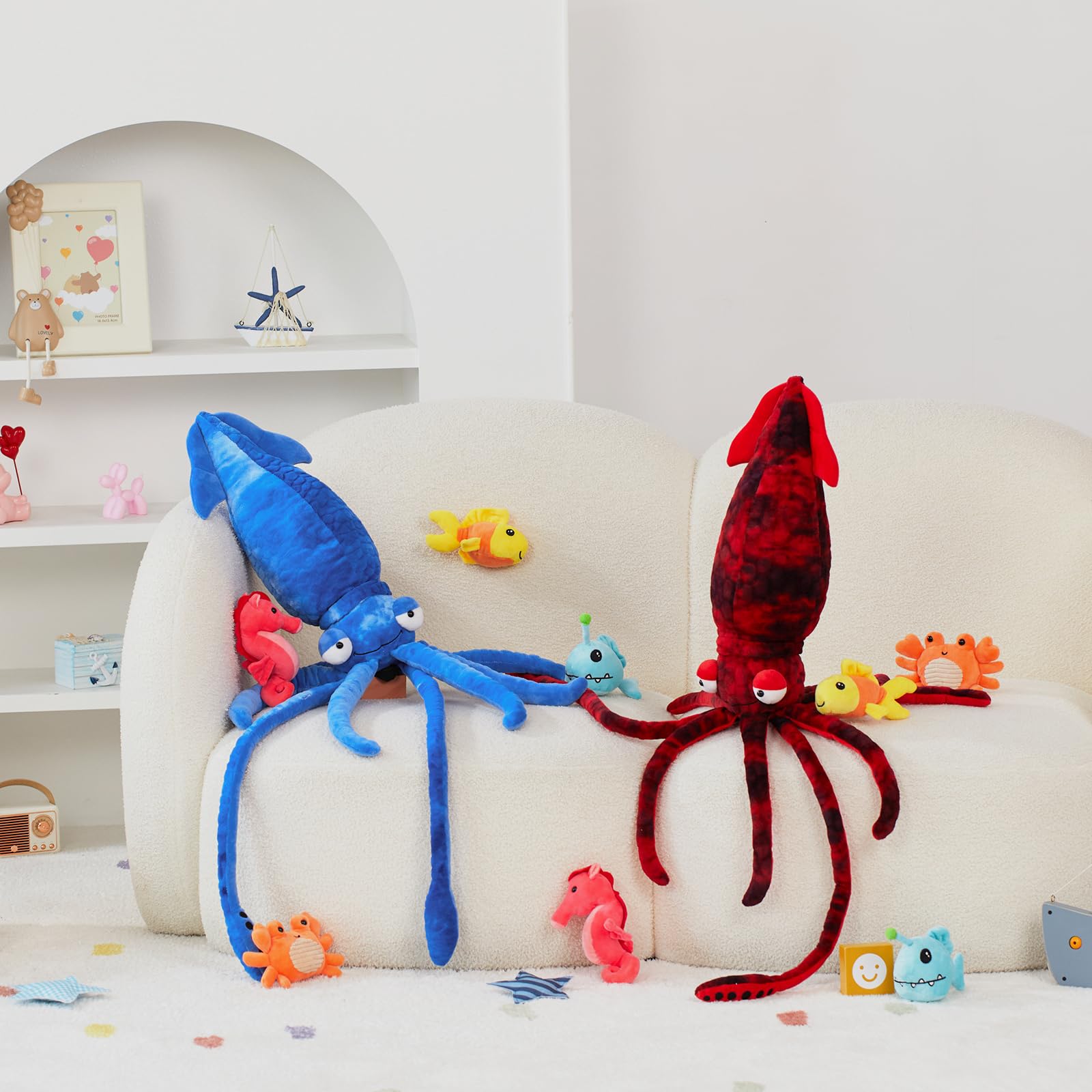 Karister ocean stuffed animal set promotes pretend play and decor.