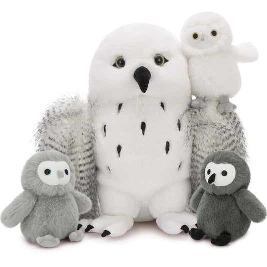 Karister 18-inch mother owl plush with three babies for imaginative play.