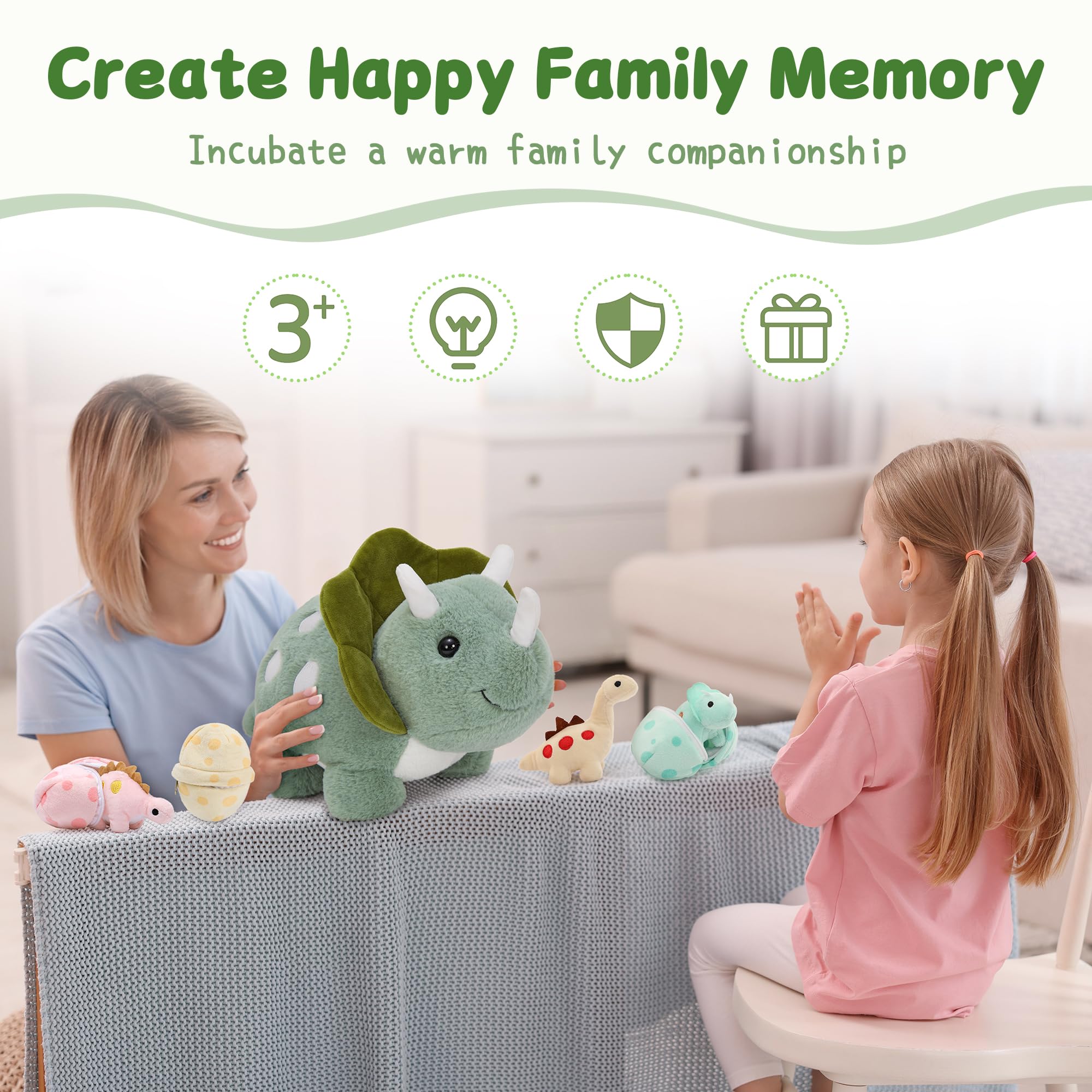Karister Plush Dinosaur Egg Blue colorful, imaginative playtime.