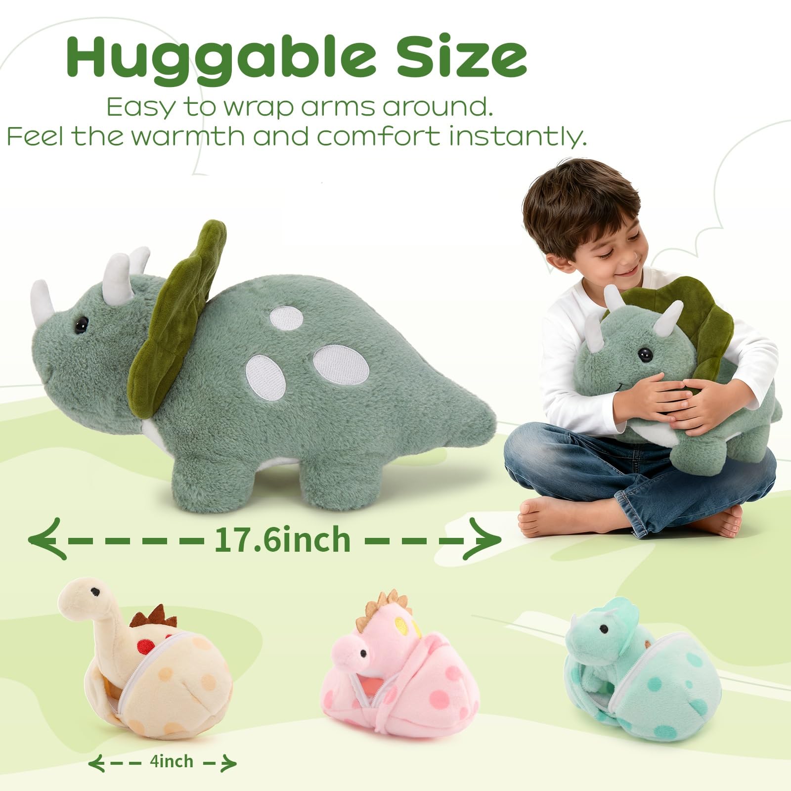 Karister Plush Dinosaur Egg Yellow brightens play moments and stories.