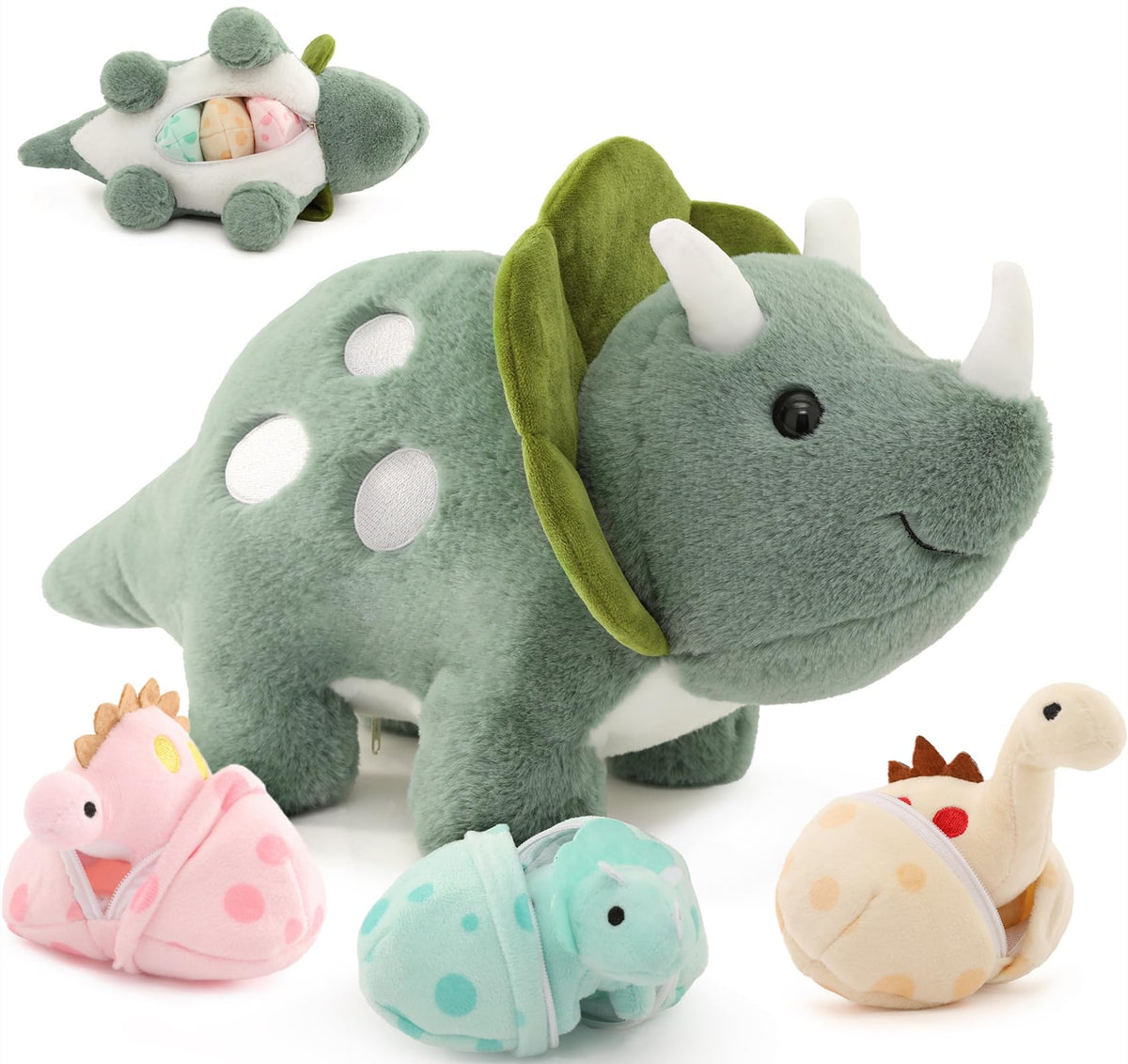 Karister Plush Dinosaur Mother Egg Set soft cuddle companion for kids.