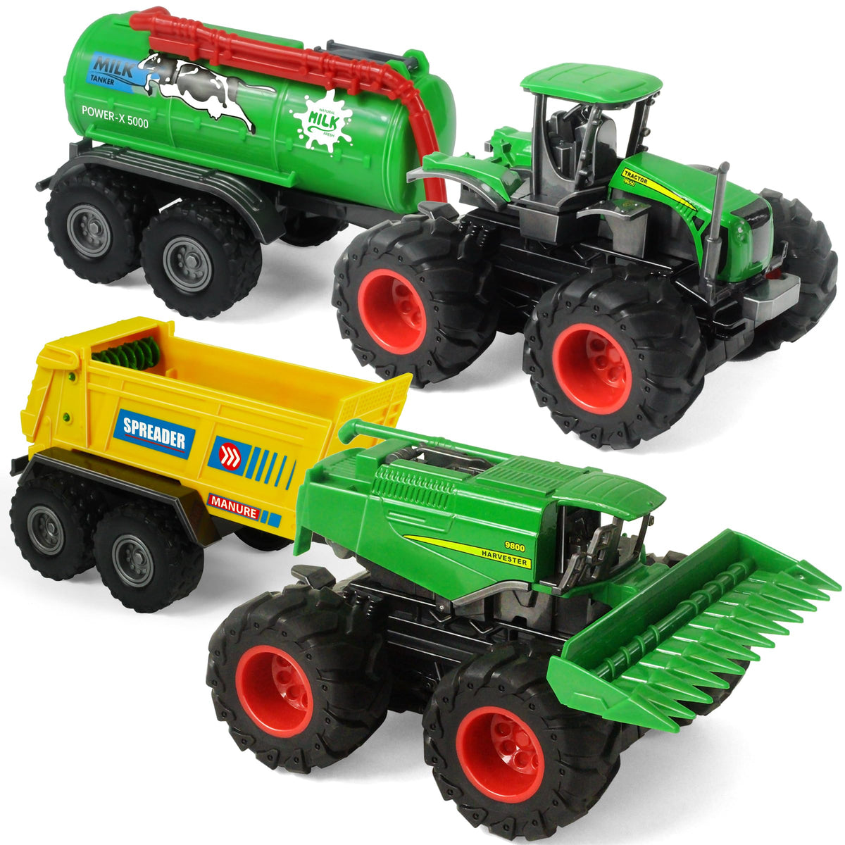 KARMOUNT combine harvester with trailer for imaginative farm play.