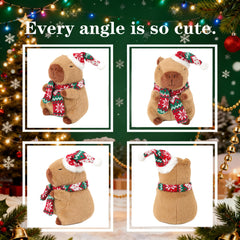 Karoeiwa capybara plush close-up scarf detail cozy knitted texture.