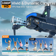 karuisrc 1080p camera drone capturing crisp aerial footage from multiple angles.