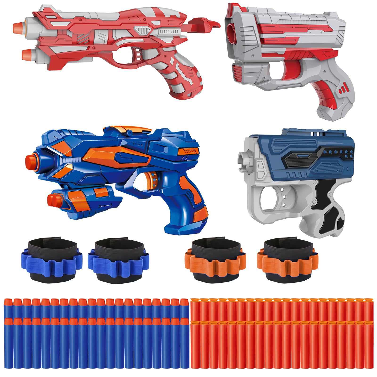 Kasebro 4-pack blaster set front view ready for team battles