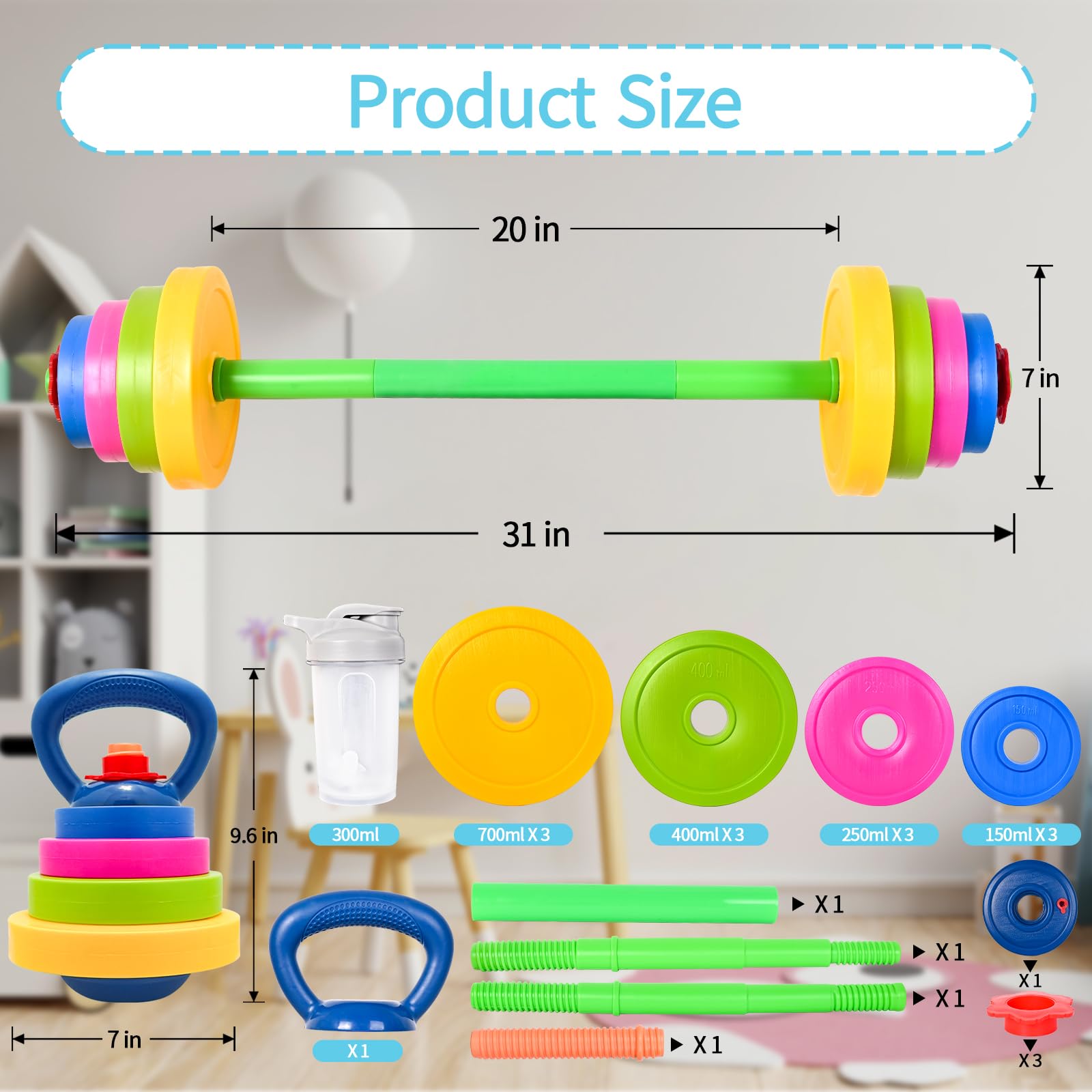 Kasebro kid-friendly barbell grip in action during pretend workout