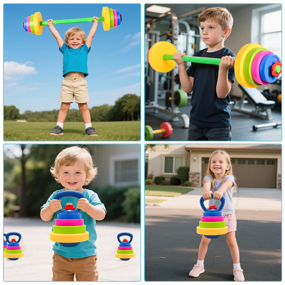 Kasebro water-fillable kettlebell with secure handle for safe kid play