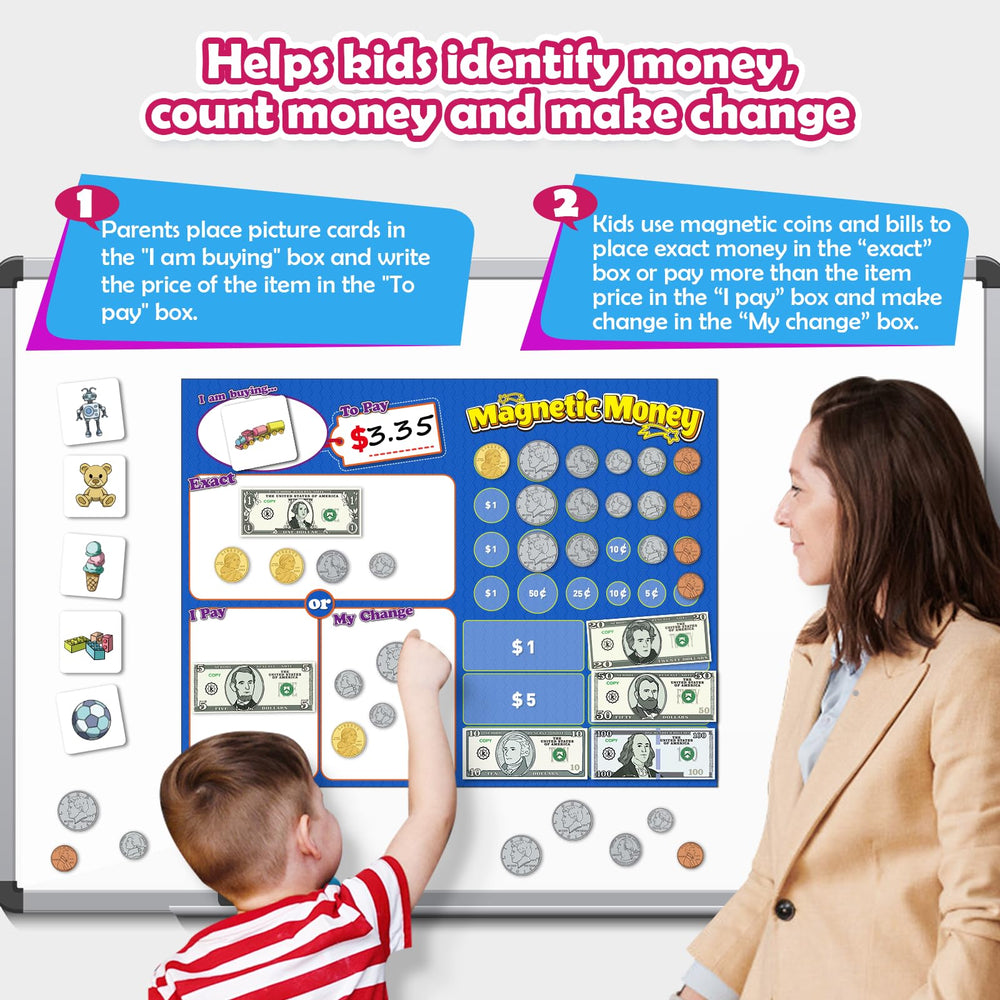 KASFALCI magnetic nickels encourage counting and simple addition during play.