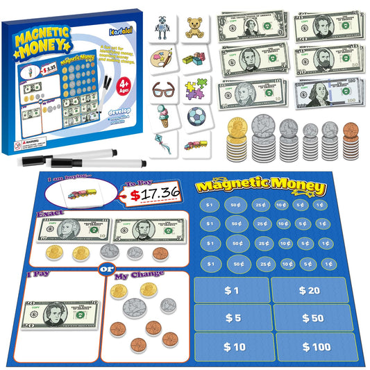 KASFALCI magnetic pennies help kids recognize coins and learn money basics.