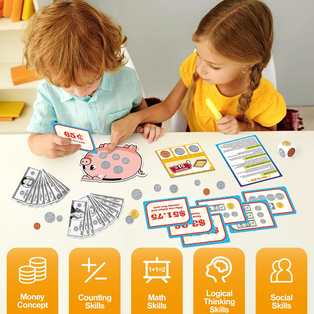 Kasfalci money activity set piggy bank card encourages saving and responsible money handling.