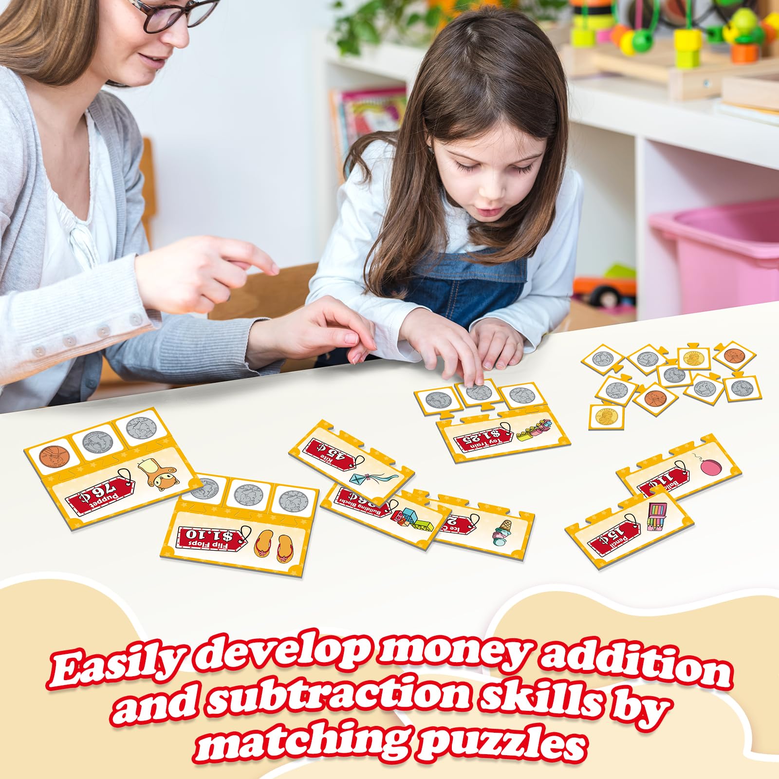 Kasfalci money activity set price tags support making change and basic math practice.