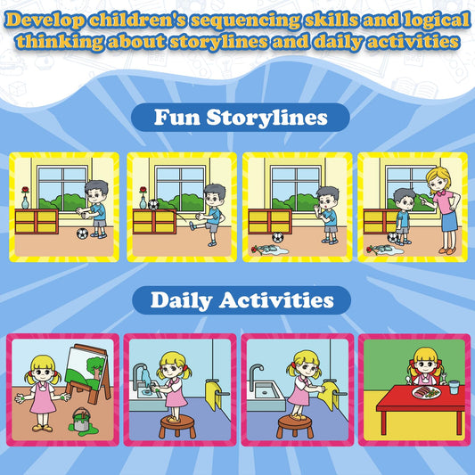 Kasfalci sequencing cards color-coded stories simplify ordering and boost early storytelling.