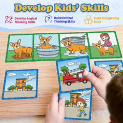 Kasfalci sequencing cards feature vivid illustrations to engage young learners during activities.