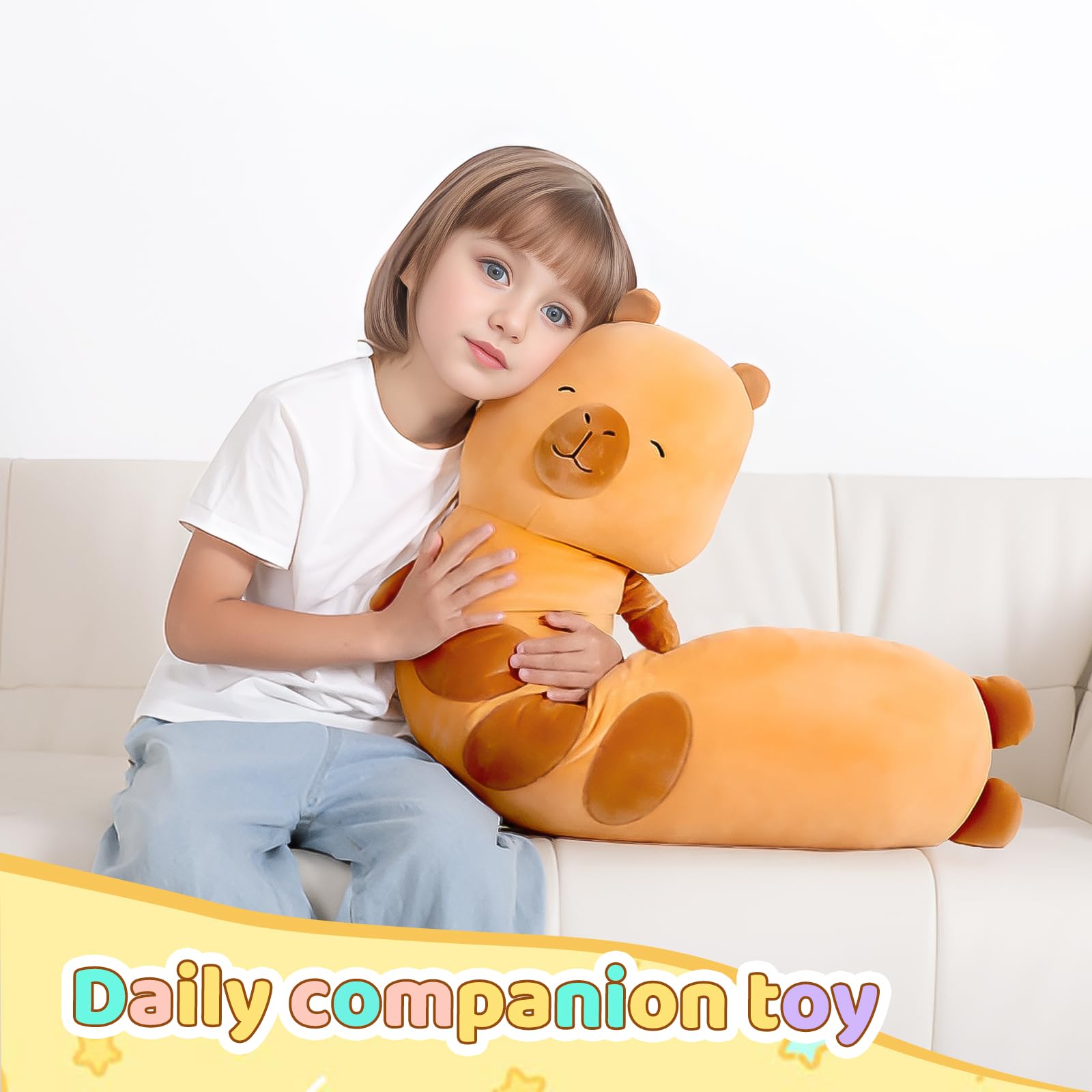 Kashabawangzi capybara plush toy offers soft snuggle for kids and teens