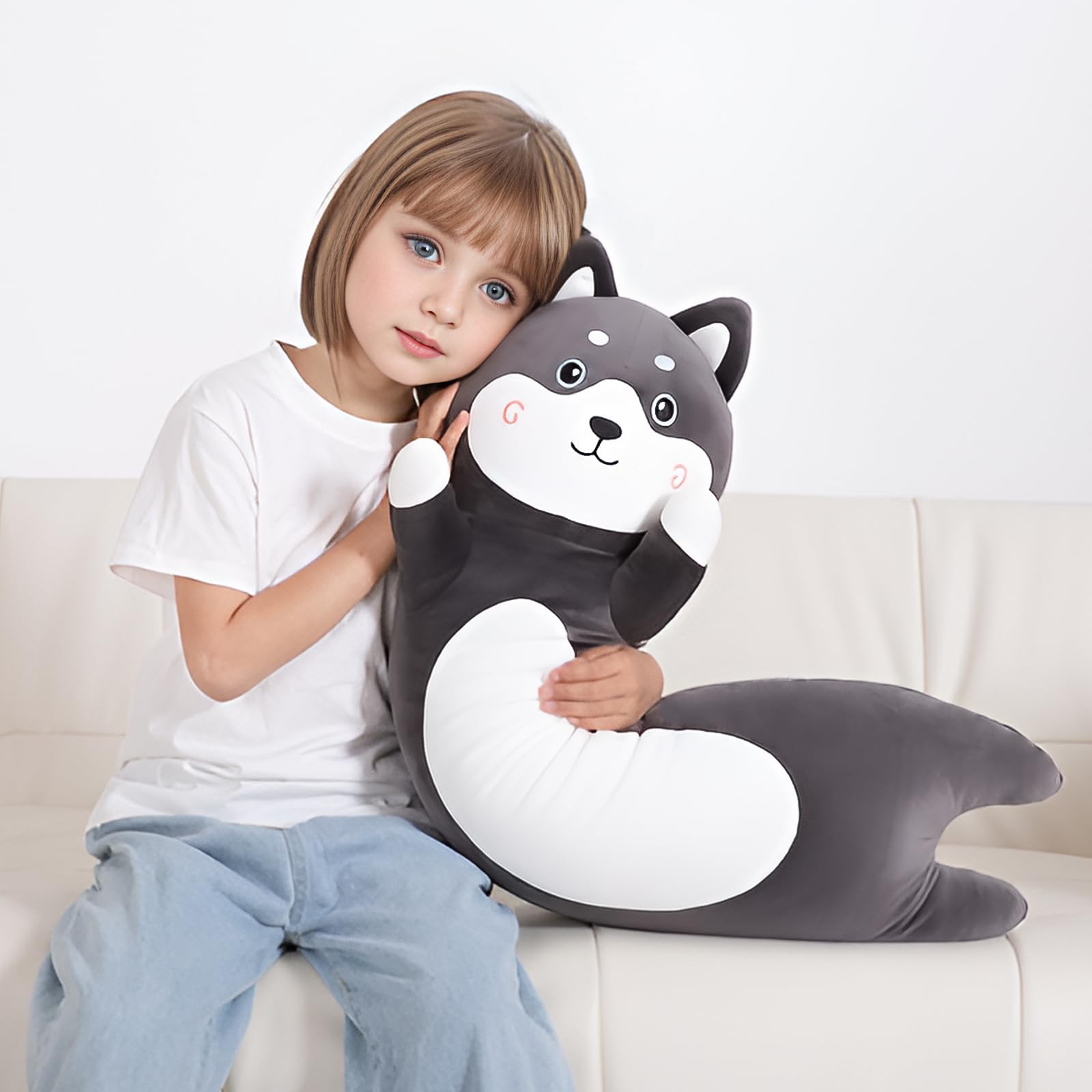 Kashabawangzi cute husky pillow enhances a girls’ or kids’ bedroom