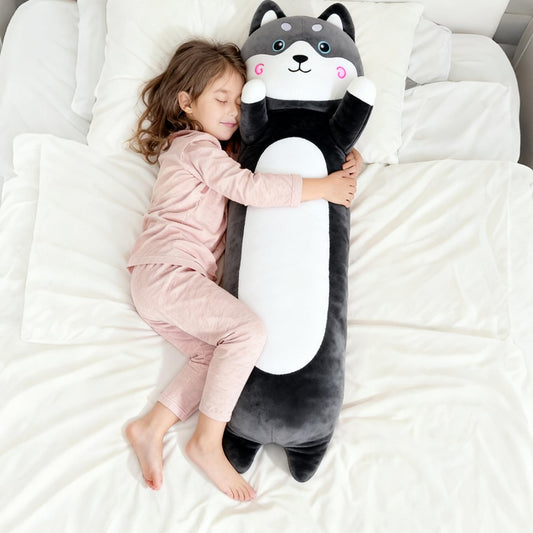 Kashabawangzi husky plush throw pillow, 36-inch cuddly companion for kids