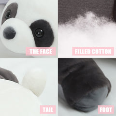 Kashabawangzi giant panda plush on bed serving as a comforting companion.