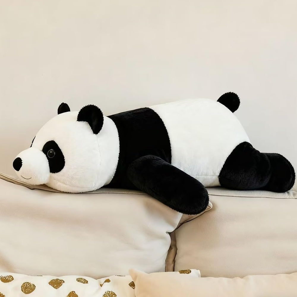Kashabawangzi panda plush face close-up with friendly eyes for bedtime.