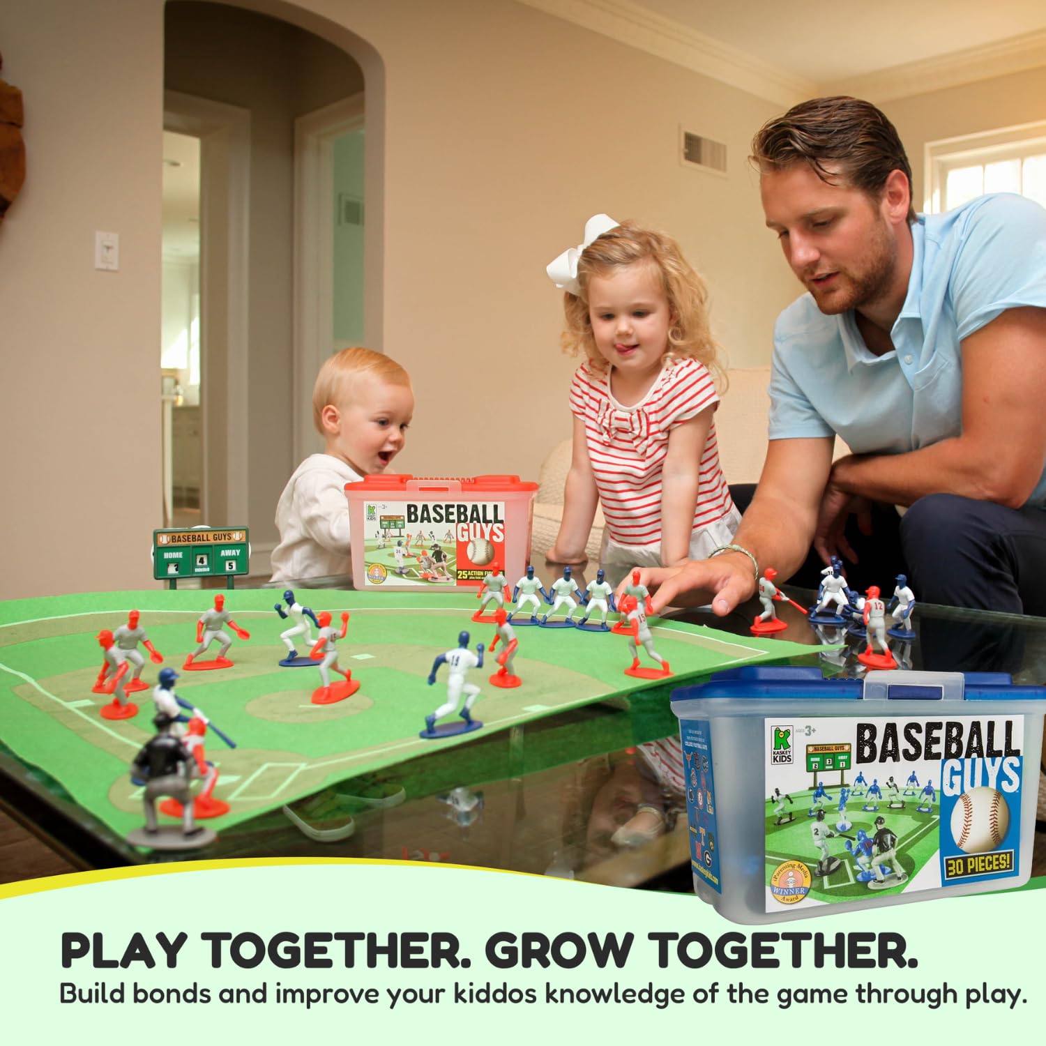 Washable 26 by 26 inch field for easy cleanup and setup