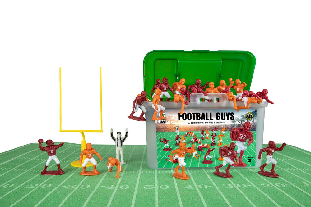 Kaskey Kids Football Guys maroon and orange players for imaginative play and teamwork.
