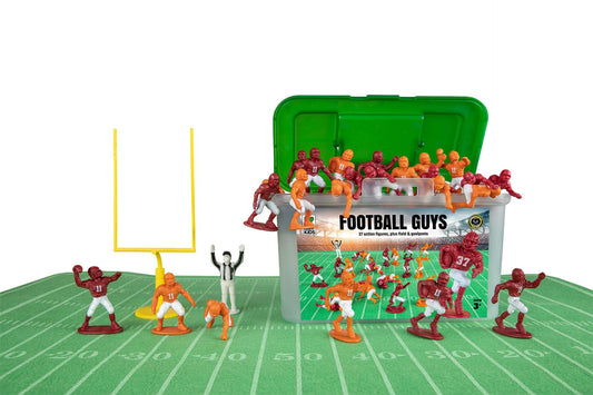 Kaskey Kids Football Guys maroon and orange players for imaginative play and teamwork.
