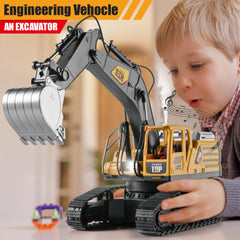 KASQERT 1:14 RC excavator toy anti-interference design ensures smooth play.
