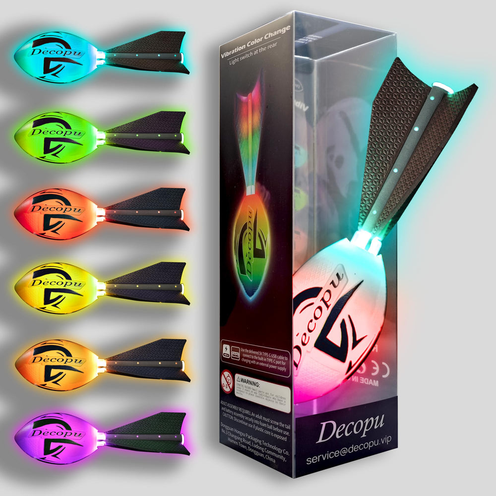 KASTUMBGA Glow Football side view highlighting color-changing lights during play.