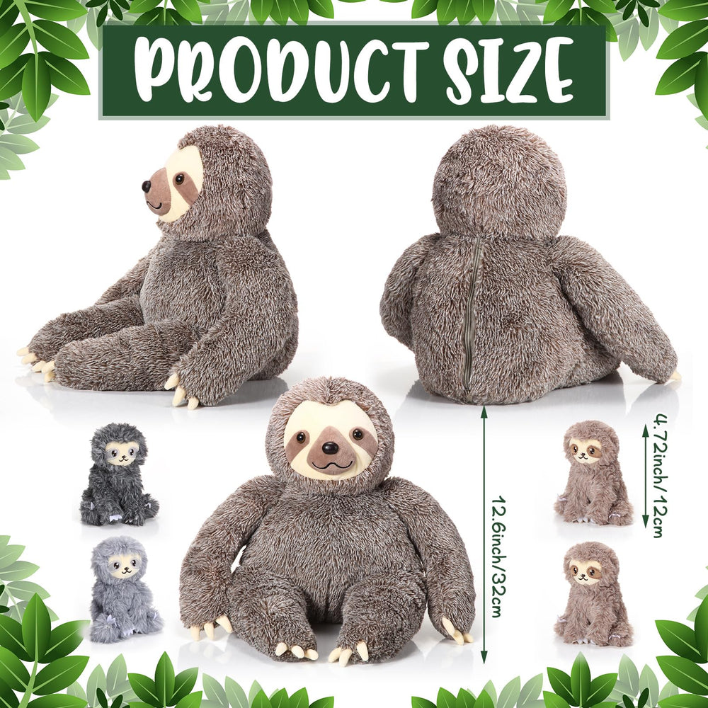 Kasyat baby sloths four-pack tucked inside mommy sloth for playful discovery.