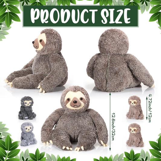Kasyat baby sloths four-pack tucked inside mommy sloth for playful discovery.