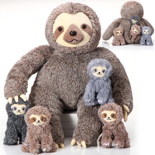 Kasyat 13-inch mommy sloth plush for cozy hugs and companionship.