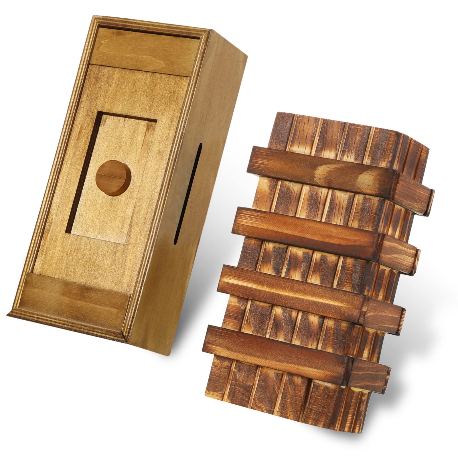 Kasyat wooden puzzle box with secret compartment for adults