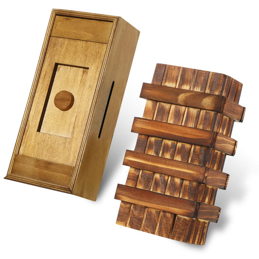 Kasyat wooden puzzle box with secret compartment for adults