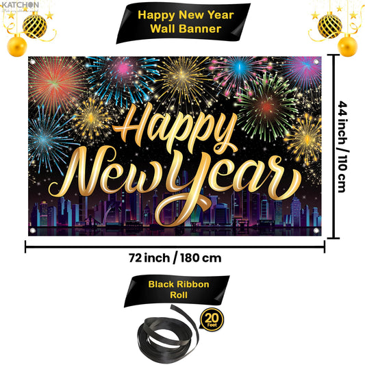 KatchOn 28-inch Happy New Year balloon adds dramatic color to the setup