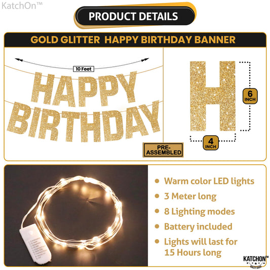 KatchOn birthday banner lights eight modes for flexible lighting effects