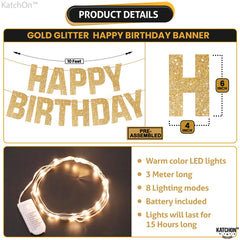 KatchOn birthday banner lights eight modes for flexible lighting effects