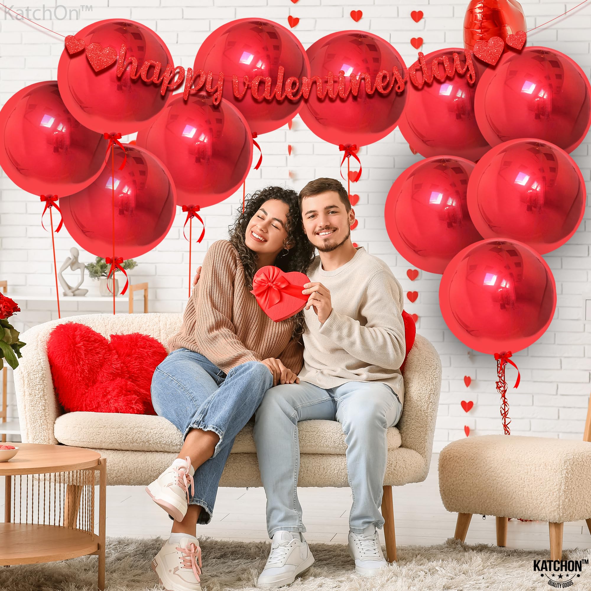 KatchOn birthday red balloon bold foil accent for memorable party decor