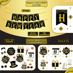 KatchOn black-gold confetti balloons set for elegant NYE vibes.