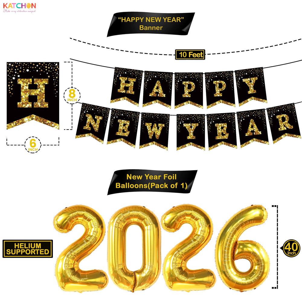 KatchOn black and gold latex balloons kit, 20-count, elevates party ambiance.